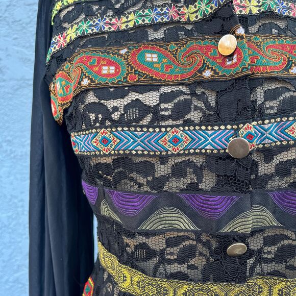 90s The Limited Blouse Size Small Bohemian Maximalist - Picture 5 of 10